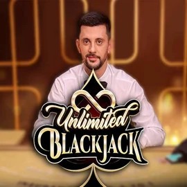 Unlimited Blackjack online game logo by Ezugi on roulettino-casino.eu